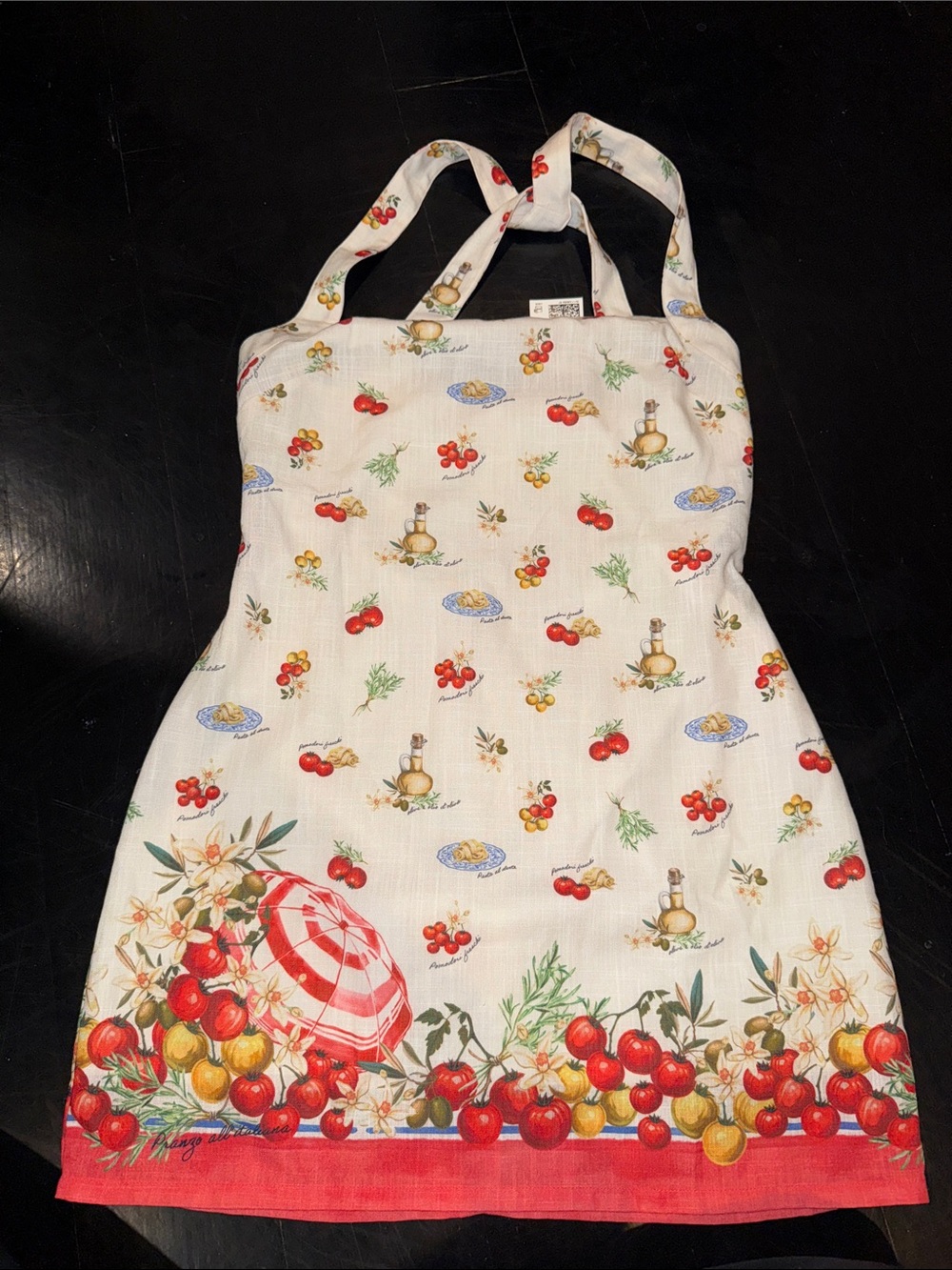 H&M white linen tomato dress